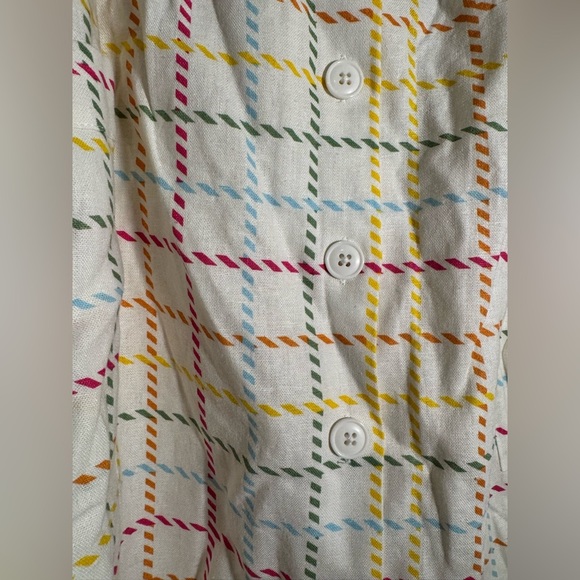 ModCloth NWT Creative Direction Rainbow Plaid A-Line Linen Skirt Womens Size 16 - Picture 5 of 10